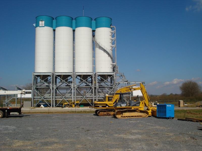 Bulk CaCO3 Silos With Structural Steel